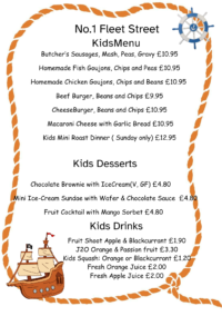 Restaurant 10 Children's menu